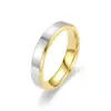 Wholesale PVD Coated Real Gold Plated 18K Gold Color Block Stainless Steel Simple Style Waterproof Non Tarnish Rings