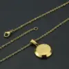 Wholesale 304 Stainless Steel Round Water Plating 18K Gold Plated Simple Style Commute Cable Chain Pendant Necklace