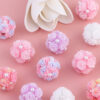 Wholesale Cross-border pearl rose luminous flower ball can wear straight hole beads DIY mobile phone chain key chain bag chain accessories