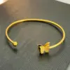 Wholesale PVD Coated Gold Plated Butterfly Stainless Steel Elegant Waterproof Non Tarnish 304 Stainless Steel Bangle