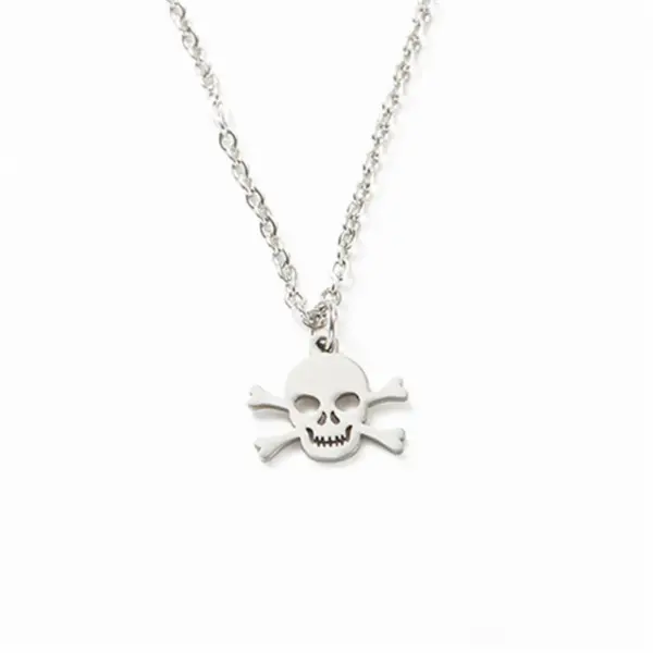 Wholesale PVD Coated Skull Stainless Steel Fashion Waterproof Non Tarnish 302 Stainless Steel Necklace