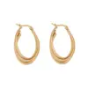 Wholesale PVD Coated 18K Gold Real Gold Plated C Shape Stainless Steel Commute Waterproof Non Tarnish Hoop Earrings Ear Studs