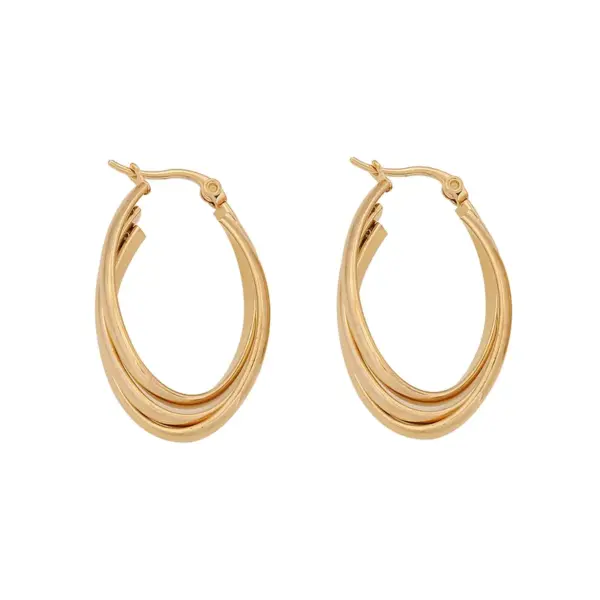 Wholesale PVD Coated 18K Gold Real Gold Plated C Shape Stainless Steel Commute Waterproof Non Tarnish Hoop Earrings Ear Studs
