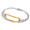 Wholesale PVD Coated Real Gold Plated Color Block 304 Stainless Steel Simple Style Classic Style Waterproof Non Tarnish 304 Stainless Steel Bracelets