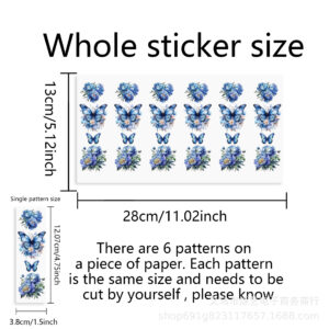 Butterfly series transparent crystal pen stickers waterproof stickers -2
