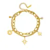 Wholesale Fashion Star 304 Stainless Steel 18K Gold Plated Stainless Steel Bracelets In Bulk
