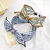 Wholesale Cashew Flower Fabric Satin Wide Version Pressed Hair Headband Hair Accessories for Women Korean Style Fashionable Versatile Knotted Rabbit Ear Headband
