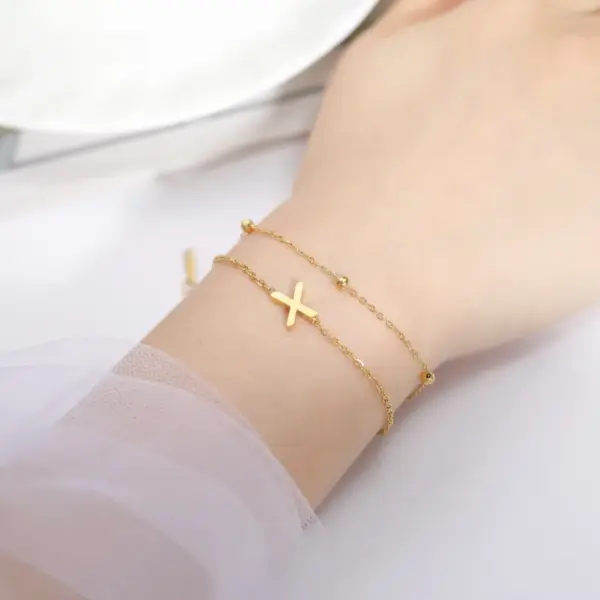 Wholesale Simple Style Letter Stainless Steel Plating Bracelets