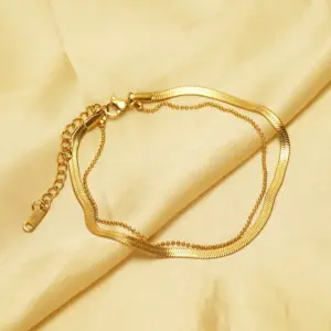 Wholesale 1 Piece Vacation Simple Style Solid Color 304 Stainless Steel Plating Titanium Steel PVD Coated PVD Coated 18K Gold Plated Women'S Anklet