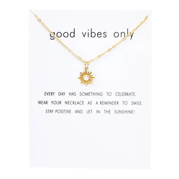 Wholesale 1 Piece Simple Style Sun Titanium Steel Gold Plated Pendant Necklace