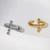 Wholesale Fashion Cross Stainless Steel Open Ring 1 Piece