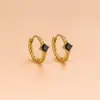 Wholesale 1 Pair Fashion Geometric Gold Plated 304 Stainless Steel Zircon Stainless Steel Earrings