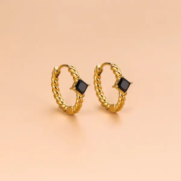 Wholesale 1 Pair Fashion Geometric Gold Plated 304 Stainless Steel Zircon Stainless Steel Earrings