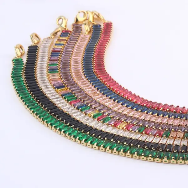 Wholesale Fashion Geometric Copper Choker Inlay Zircon Copper Necklaces