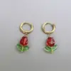 Wholesale 1 Pair Modern Style Flower Plating Stainless Steel 18k Gold Plated Earrings