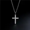 Wholesale Simple Cross Pendant Preserving Electroplated Copper Micro-inlaid Zircon Necklace