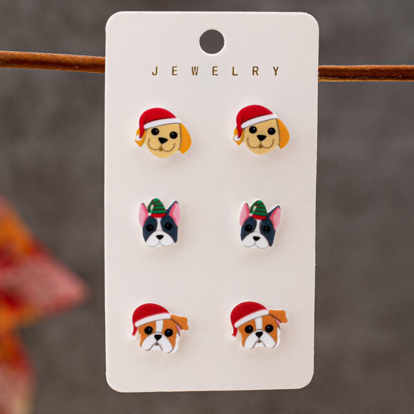 oly-c80ac39dba6d2969ae74b32d7fe961da Wholesale Christmas Tree, Gingerbread Man, Snowman, and Dog Earring Set