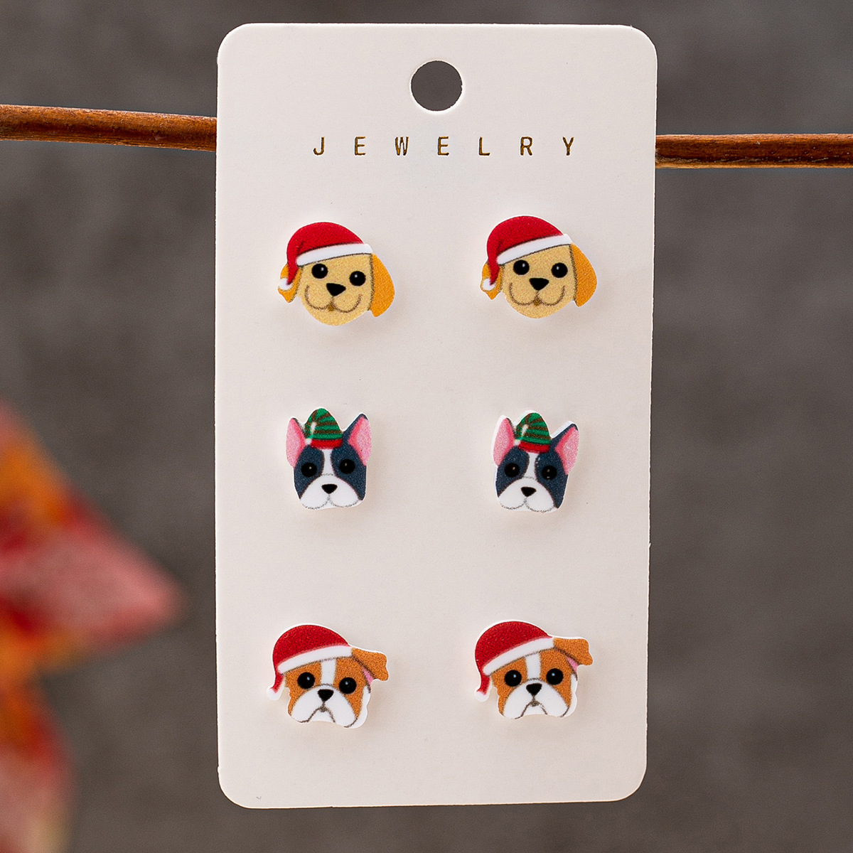 Wholesale Christmas Tree, Gingerbread Man, Snowman, and Dog Earring Set