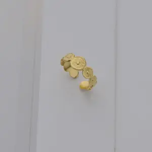 Wholesale PVD Coated Real Gold Plated 14K Gold Geometric 304 Stainless Steel Waterproof Non Tarnish