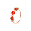 Wholesale Korean Style Fresh and Cute Nifty Red Strawberry Ring Women's Simple Diamond-encrusted Index Finger Joint Ring for Students