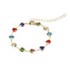 Wholesale Fashion new European and American cross-border color love zircon bracelet love heart-shaped mixed color sweet ladies hand ornaments