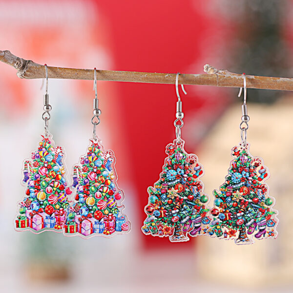 oly-c8172e00f45fb7c0a4b53ceb01695344 Wholesale Christmas gift box, candy lights, Christmas tree pendant earrings, acrylic earrings, gifts