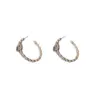Wholesale Fashion Geometric Heart Shape Metal Inlay Artificial Pearls Rhinestones Women's Hoop Earrings 1 Pair