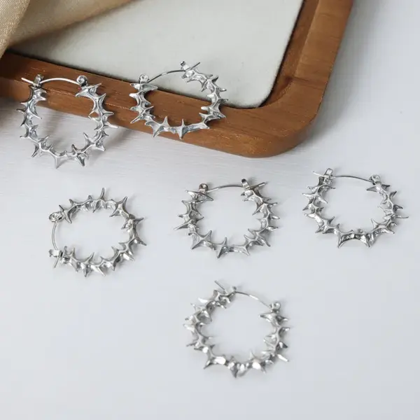 304 Stainless Steel Solid Color PVD Coated 18K Real Gold Plated Real Gold Plated 18K Gold Hip-Hop Cool Style Waterproof Non Tarnish Silver Earrings