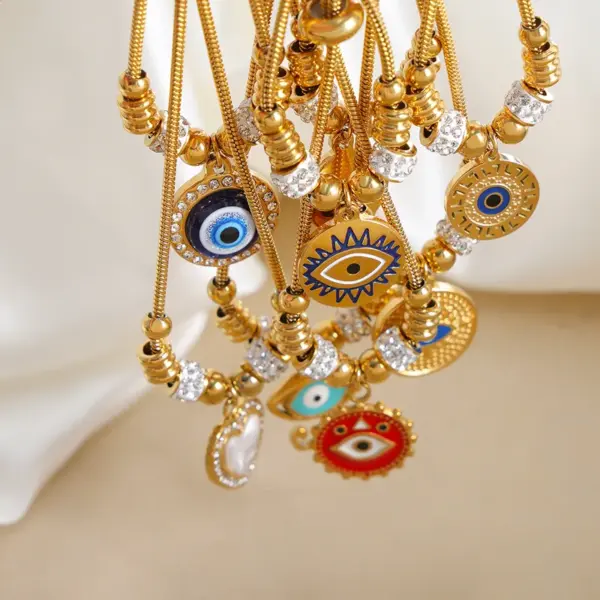 Wholesale 304 Stainless Steel Heart Shape PVD Coated Zircon 18K Gold Plated Real Gold Plated Tropical Waterproof Non Tarnish Plating Rope Chain Bracelets