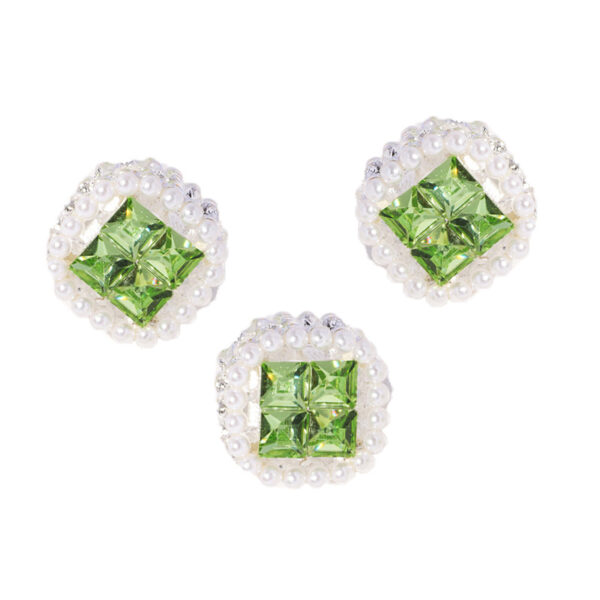 Wholesale Double-sided alloy rhinestone square straight hole loose beads DIY