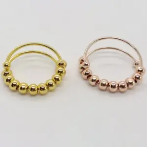 Retro Round Stainless Steel Copper Rings 1 Piece