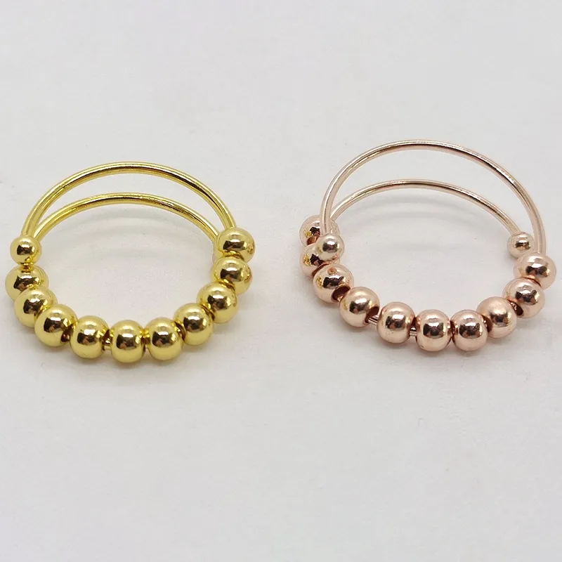 Wholesale Retro Round Stainless Steel Copper Rings 1 Piece