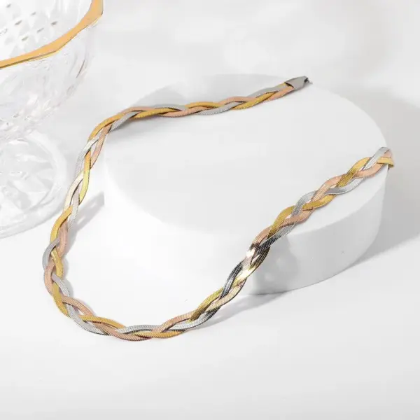 Wholesale Jewelry Fashion Twist 304 Stainless Steel 18K Gold Plated Rose Gold Plated Plating Stainless Steel Jewelry Sets