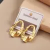 Irregular Heart Shaped Flower Stainless Steel 304 Vacuum Plated Earrings Fashionable Casual Modern Style For Women Daily Wear