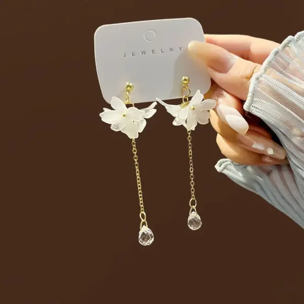 1 Pair Fashion Flower Plating Alloy Artificial Pearls Drop Earrings