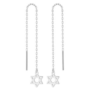 Steel color six-pointed star ear wire