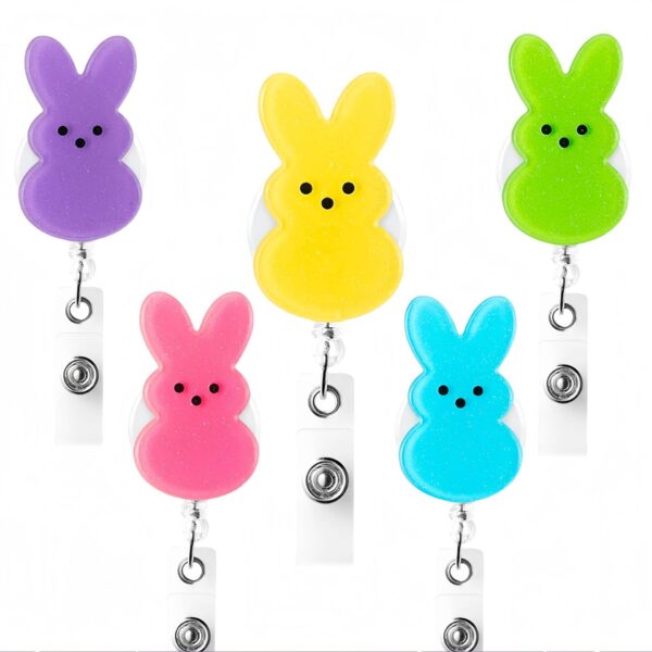 oly-c8367efa8896196bdfe95fca6a986c31 Wholesale Easter Bunny Acrylic Easy Pull Buckle ID Buckle Telescopic Buckle Cartoon Medical Sta ID badge Buckle