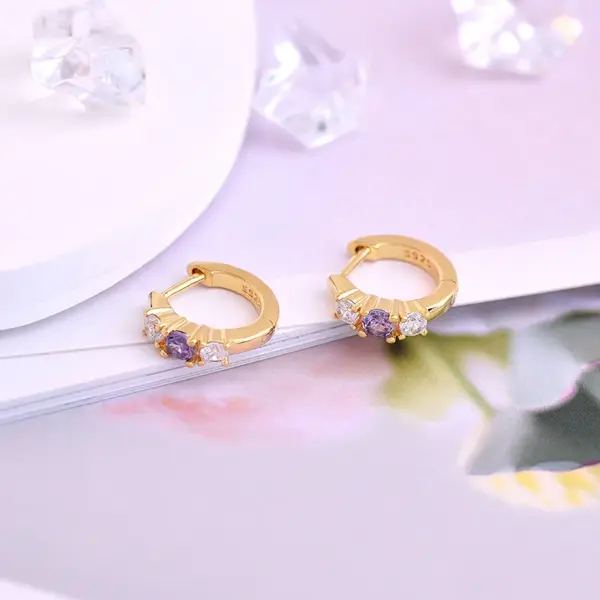 Wholesale Ethnic Style Geometric Copper Artificial Gemstones Earrings