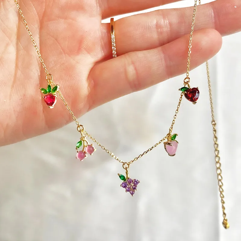 Wholesale Copper 18K Gold Plated Plating Ft Zircon Necklace