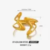 Wholesale Ion Plating (IP) 18K Gold Plated Irregular 304 Stainless Steel IG Style Simple Style Waterproof Non Tarnish Open Rings