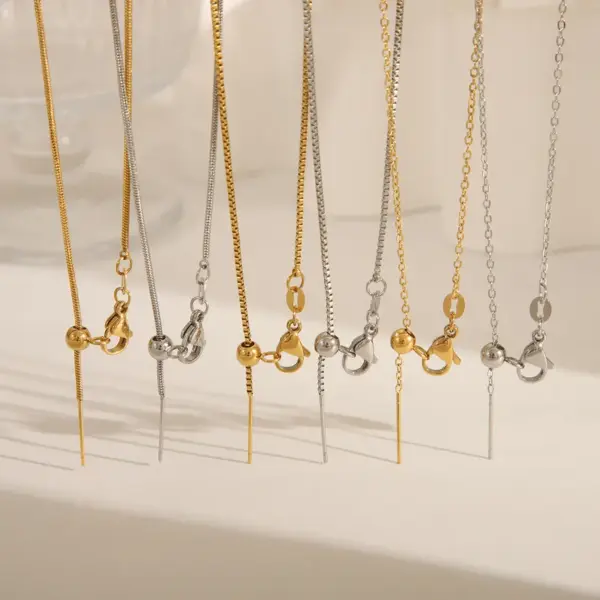 Wholesale Jewelry Basic Commute Solid Color 304 Stainless Steel 18K Gold Plated Necklace
