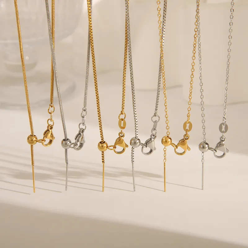 Wholesale Jewelry Basic Commute Solid Color 304 Stainless Steel 18K Gold Plated Necklace
