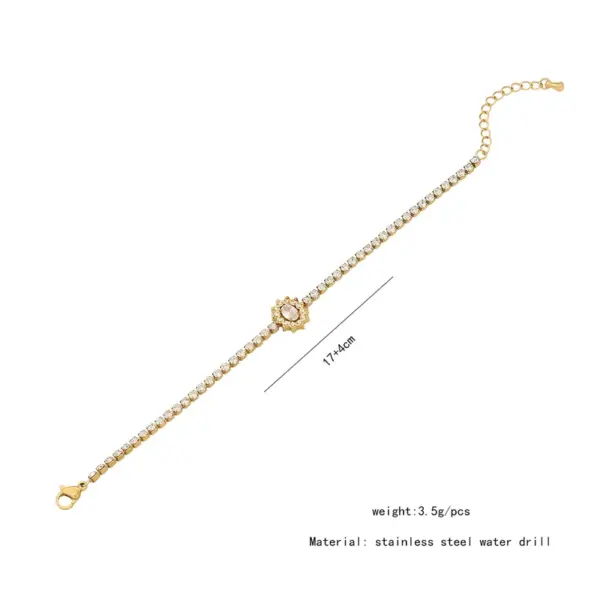 Copper 18K Gold Plated Simple Style Plating Inlay Water oplets Heart Shape Zircon Bracelets