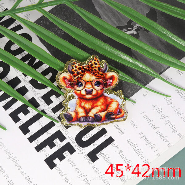 Wholesale New loose powder cartoon tiger cat rainbow bag accessories acrylic cute DIY patch accessories