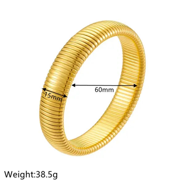 Wholesale 304 Stainless Steel Solid Color PVD Coated 18K Real Gold Plated Simple Style Waterproof Non Tarnish Bangle