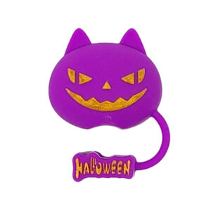 Halloween [Vertical Pupil Cat] Purple - Straw Cap / Packaging without straw