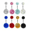 Piercing Jewelry Inlaid Soft Ball Stainless Steel Belly Button Umbilical Ring