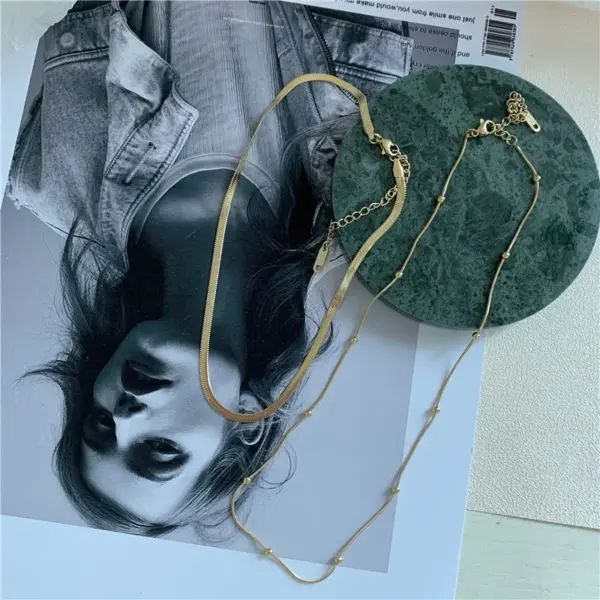 304 Stainless Steel 18K Gold Plated Fashion Plating Geometric Necklace