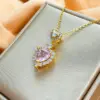 Wholesale Titanium Steel IG Style Geometric Plating Inlay Zircon Pendant Necklace