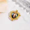 Wholesale Color Retention Copper Plated 18K Pearl Imitation Heart Shaped Religious Pendant Necklace For Men And Women